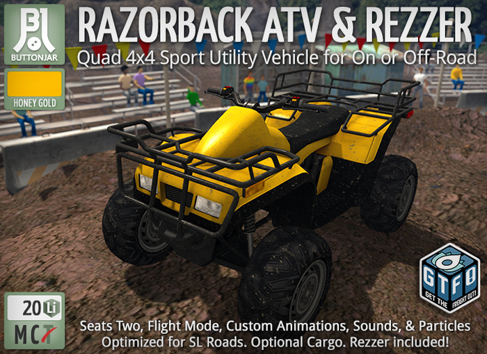 Second Life Marketplace - Razorback ATV & Rezzer - Honey Gold ...